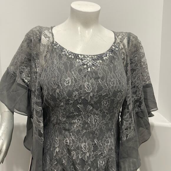 JJ’S House Plus Size Popover Tiered Formal Special Occasion Dress Size 16 NWT - Picture 5 of 13